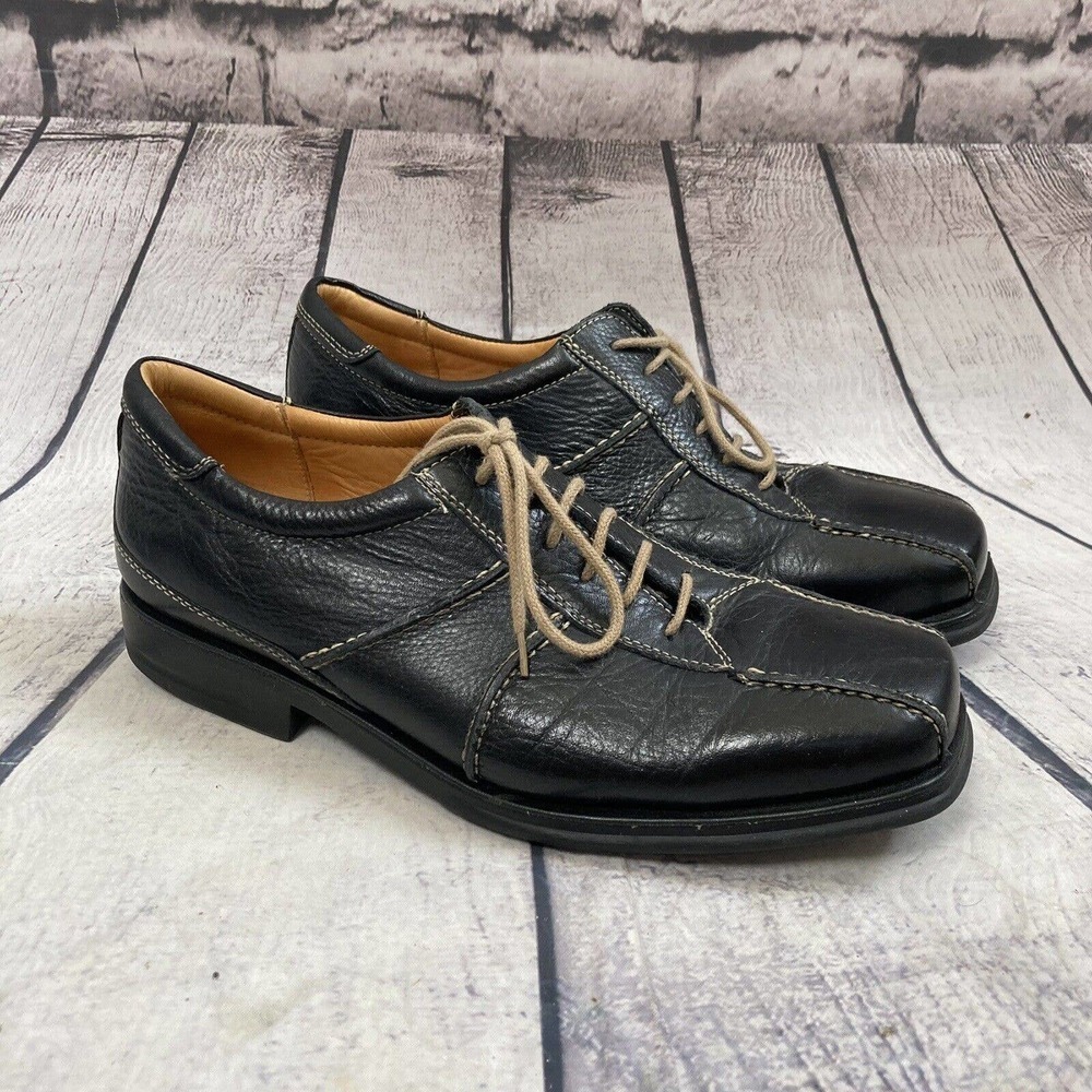 Sandro Comfort Walk Black and Tan Stitched Oxford Shoes mens size 9D‎ Brazil